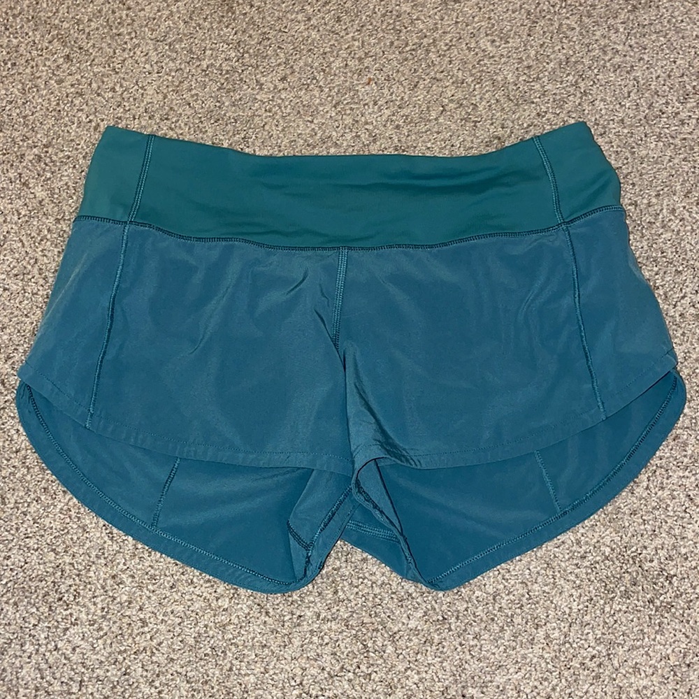 LULULEMON aquatic green shorts, size 2